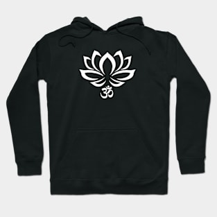 Lotus Flower Om Symbol White Hoodie